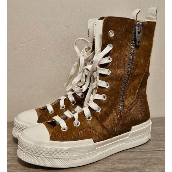 Converse Shoes - Converse Chuck Taylor 70 Plus X Hi Platform Brown Calf Hair Boots A13831C Size 6